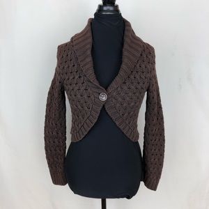 Express Brown Chunky Knit shrug Cardigan size Sm